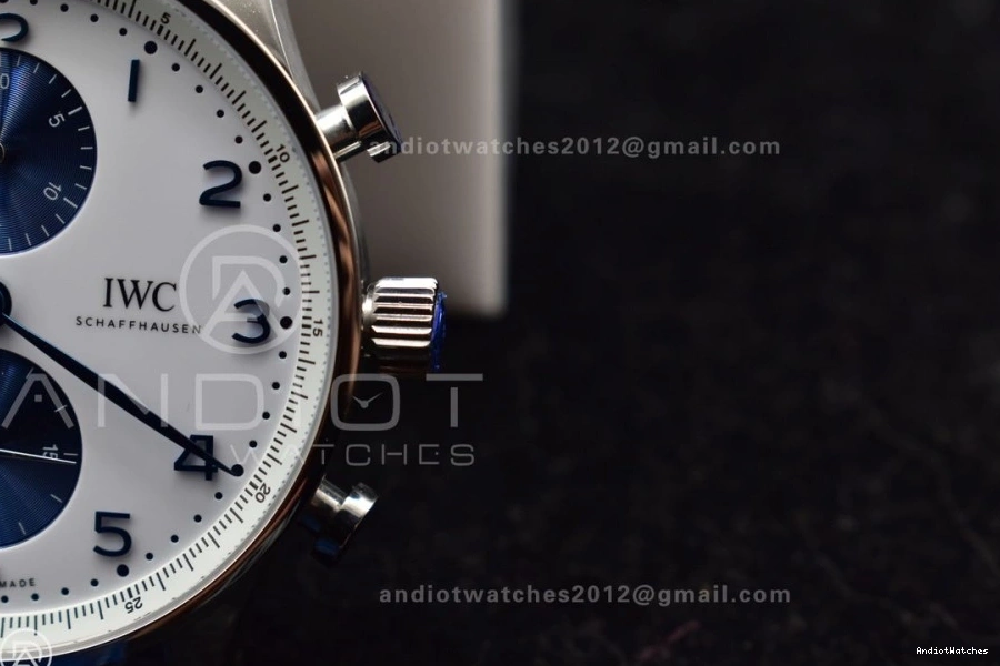 White A Dial Strap SmartChoice 1:1 Leather Blue ZF 1019 Blue on Chrono Edition Best Portuguese IW371620 1005